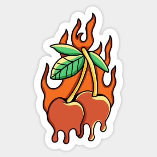 Apple on Fire Sticker